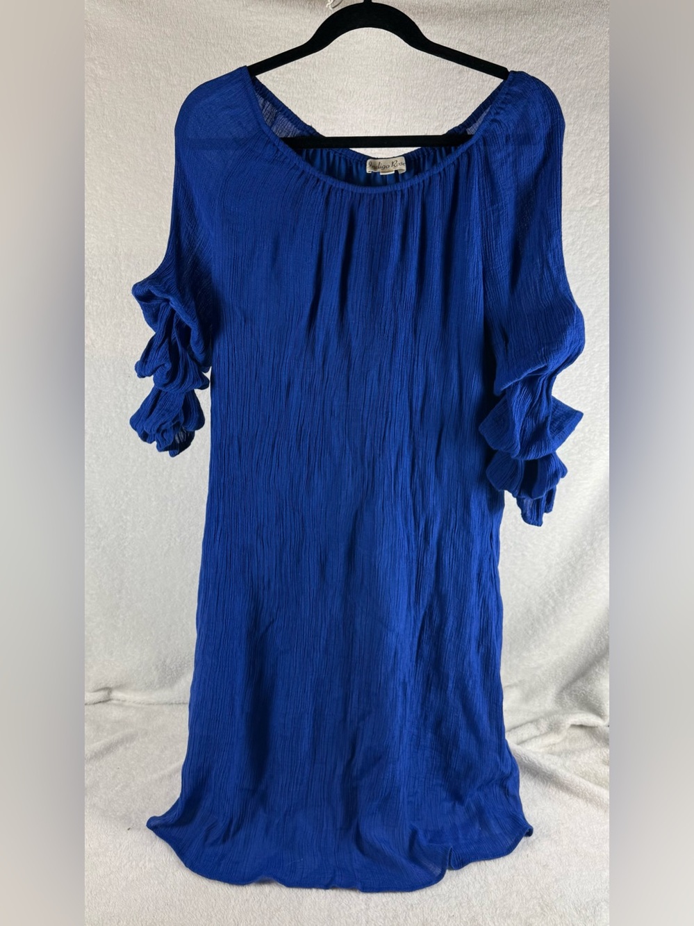 Indigo Rose Ruffle Sleeve Royal Blue Women’s Dress - Size 2X